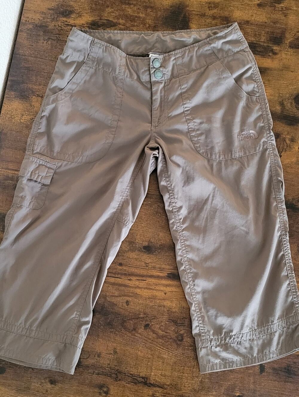 The North Face Womens 6 Olive Green Cropped Cargo Hiking Pants Nylon Outdoor